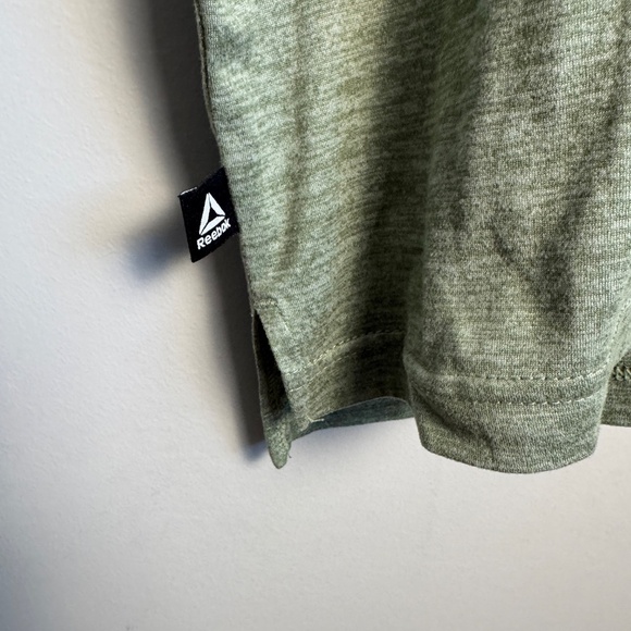 Reebok Mens 2XL Short Sleeve Athletic T-Shirt Performance Yoga Tee Heather Green - Picture 2 of 14